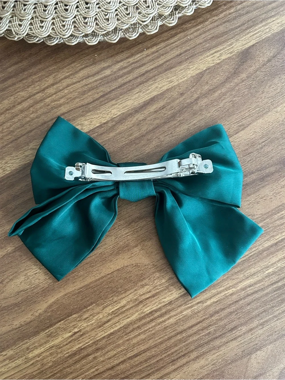 Silk-Look Bow & Scarf Scrunchie Set - Green, Ivory, Olive